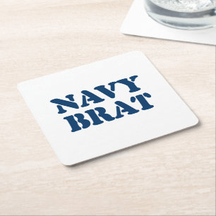 NAVY BRAT SQUARE PAPER COASTER