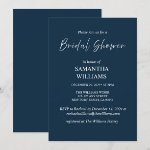 Navy Bridal Shower Invitation