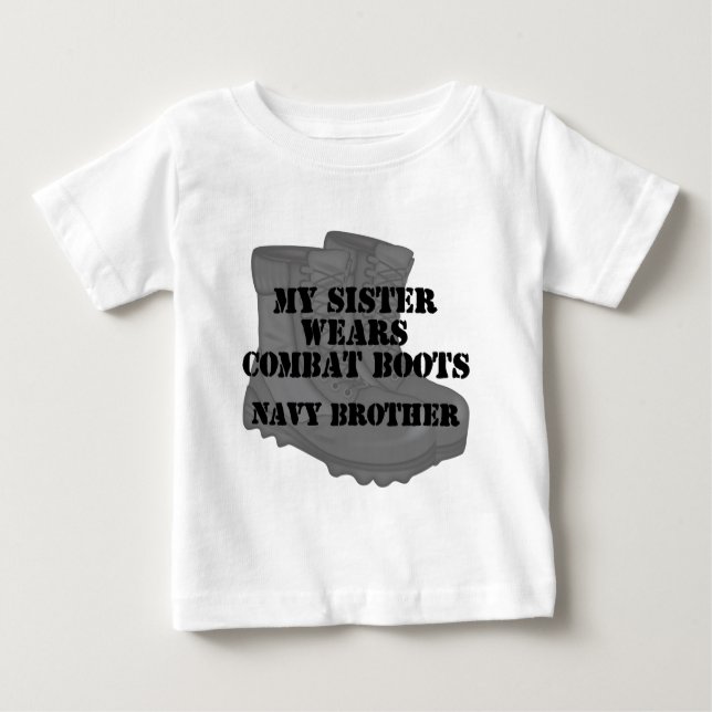 Navy Brother Sister CB Baby T-Shirt (Front)