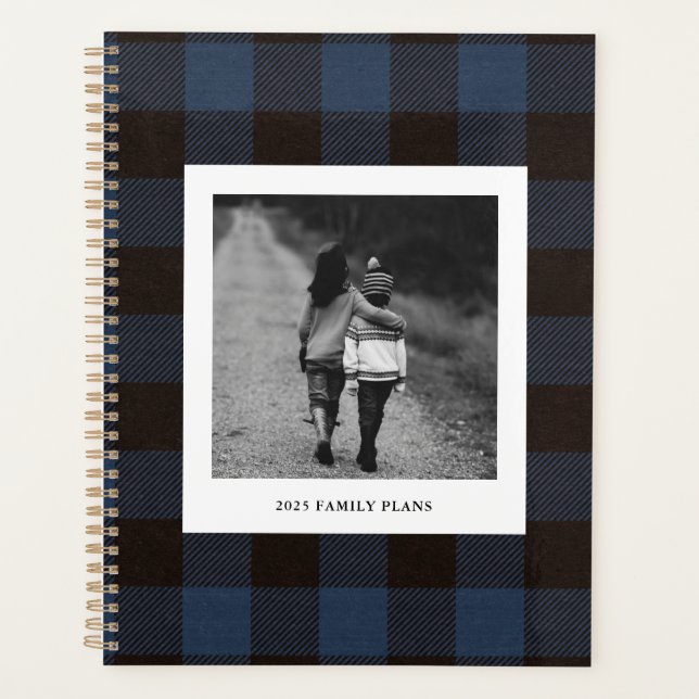 Navy Buffalo Plaid and Photo Planner (Front)