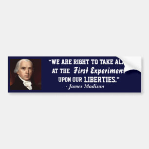 Navy Bumper Sticker-James Madison- On our Liberty Bumper Sticker