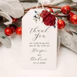 Navy Burgundy Floral Wedding Thank You  Gift Tags<br><div class="desc">Elegant and modern wedding favour tag featuring watercolor illustration of navy and burgundy peony and greenery.</div>