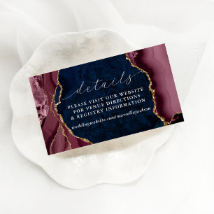Navy, Burgundy & Gold Agate Details Card
