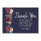 Navy Burgundy Merlot Floral Wedding Thank You Card