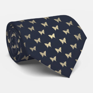 Navy Butterfly Elegant Tie