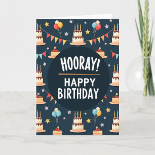 Navy Cake Birthday Card