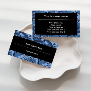 Navy Camo, Blue Camouflage, Military, Army Business Card