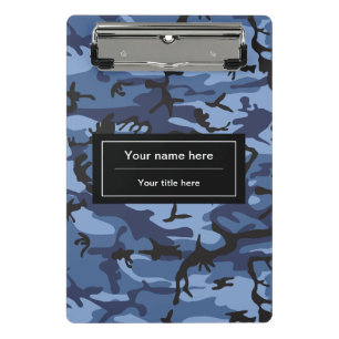 Navy Camo, Blue Camouflage, Military, Army Mini Clipboard