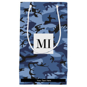 Navy Camo, Blue Camouflage, Military, Army Small Gift Bag