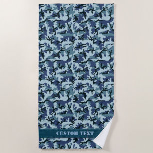 Navy Camouflage Beach Towel