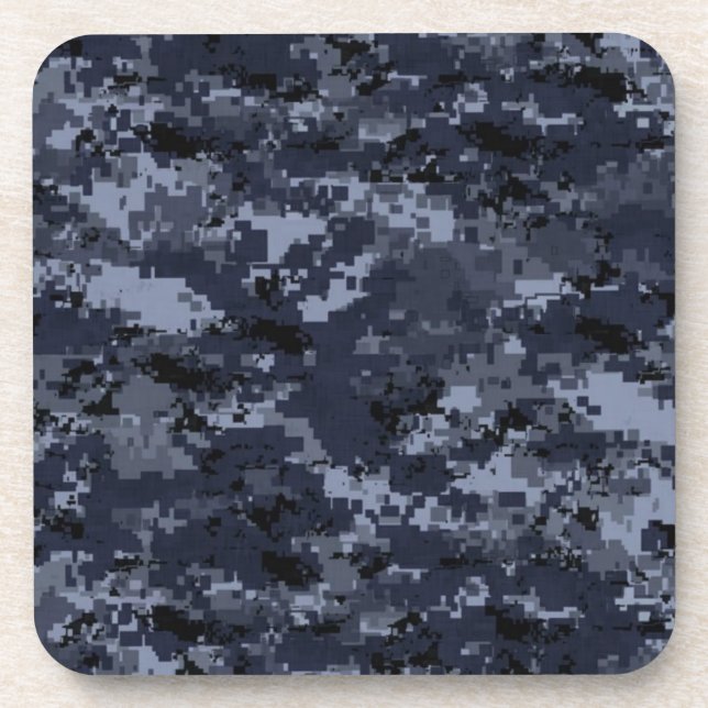Navy Camouflage Beverage Coaster (Front)