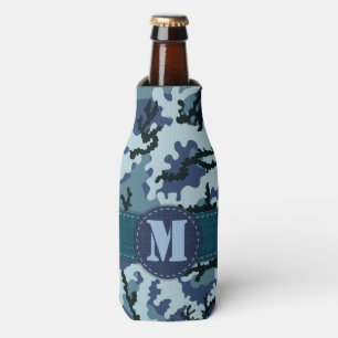 Navy camouflage bottle cooler