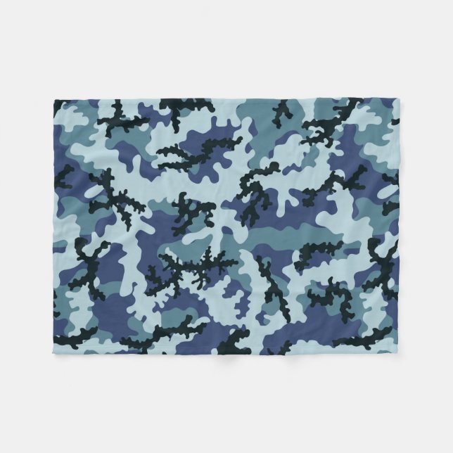 Navy camouflage fleece blanket (Front (Horizontal))