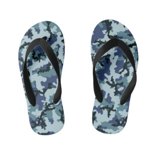 Navy camouflage kid's thongs