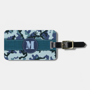 Navy camouflage luggage tag