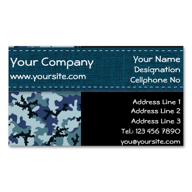 Navy camouflage 	Magnetic business card (Front)