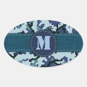 Navy camouflage oval sticker