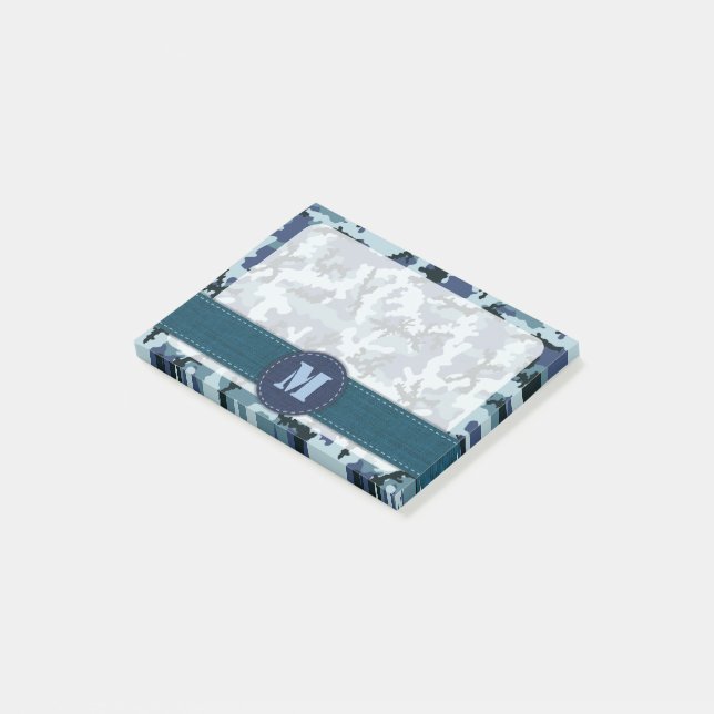 Navy camouflage post-it notes (Angled)