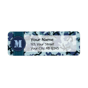 Navy camouflage return address label