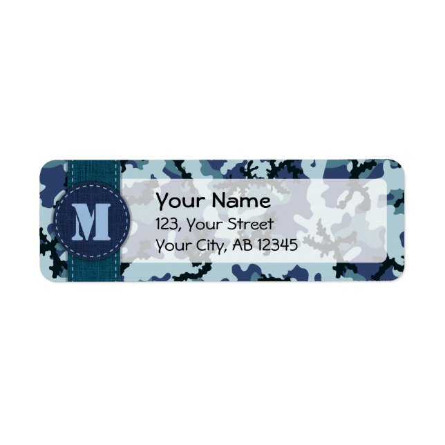 Navy camouflage return address label (Front)