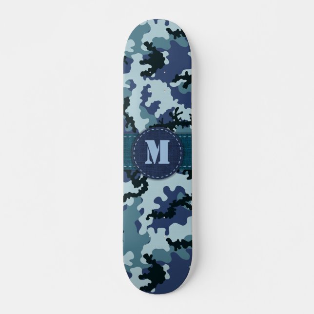 Navy camouflage skateboard (Front)