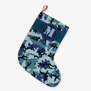 Navy camouflage small christmas stocking
