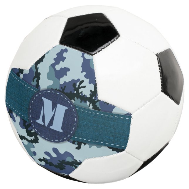Navy camouflage soccer ball (Three Quarter)