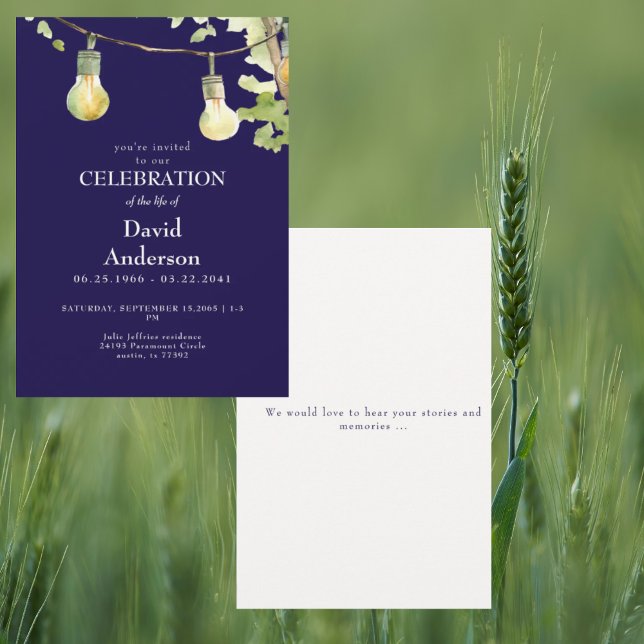 Navy Celebration of Life Invitation (Creator Uploaded)