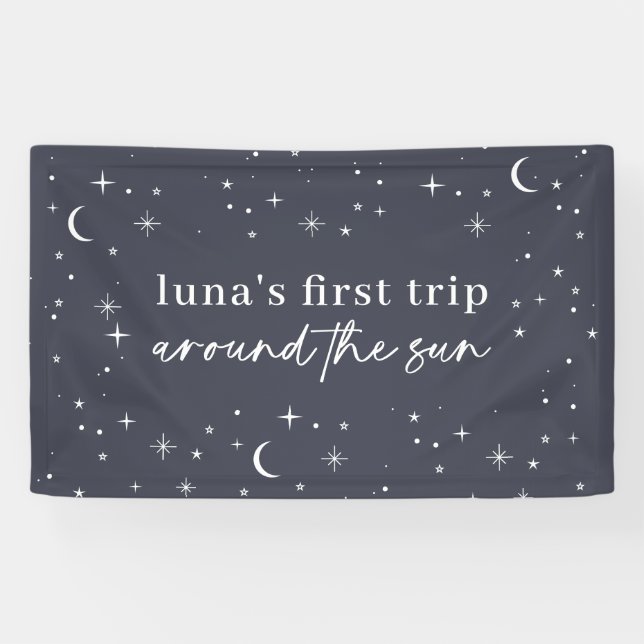 Navy Celestial First Trip Around The Sun Banner (Horizontal)