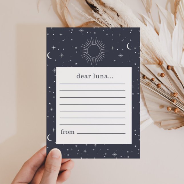 Navy Celestial Sun Time Capsule Note Card (Creator Uploaded)