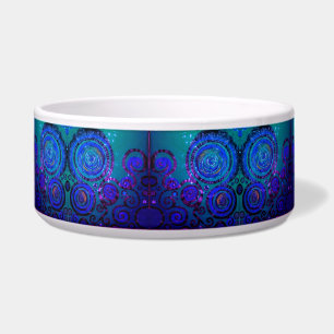 NAVY ceramic dog dish bowl m3galleryStudio