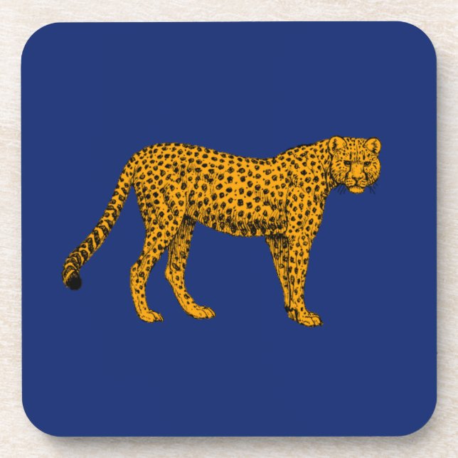 Navy Cheetah Coaster (Front)