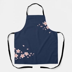 Navy Cherry Blossom Branch Apron