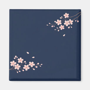 Navy Cherry Blossom Branch Magnet