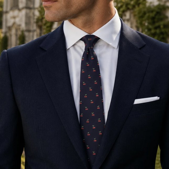 Navy Cherry Tie (Creator Uploaded)