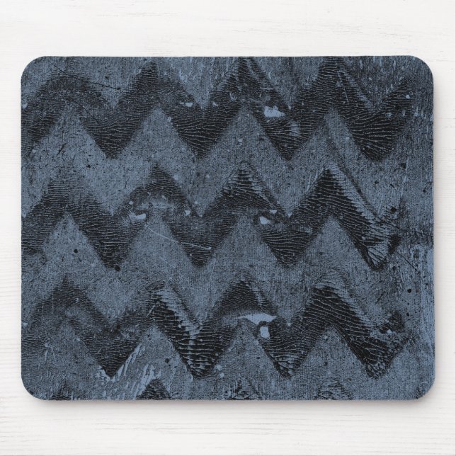 Navy Chevron Abstract Mouse Pad (Front)
