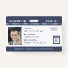 Navy Chevron Homeschool Student ID