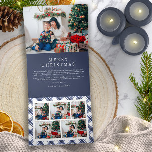 Navy Christmas Tri-fold Card