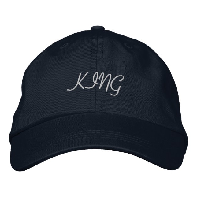 Navy Colour King Embroidered Adjustable Classic-Ha Hat (Front)