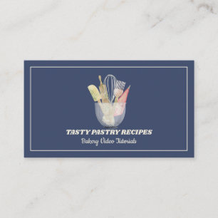 Navy Cooking Wooden Rustic Bakery Business Card