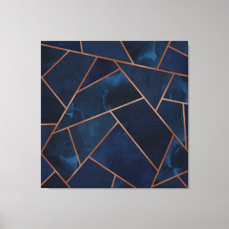 Navy & Copper Geo Canvas Print
