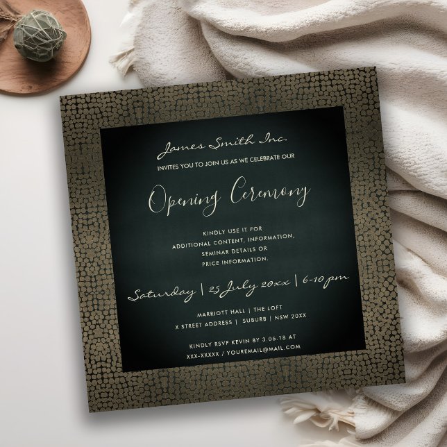 NAVY COPPER MOSAIC DOTS GRAND OPENING CEREMONY INVITATION (Creator Uploaded)