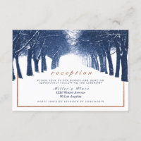 Navy Copper Winter Trees Avenue Wedding Reception
