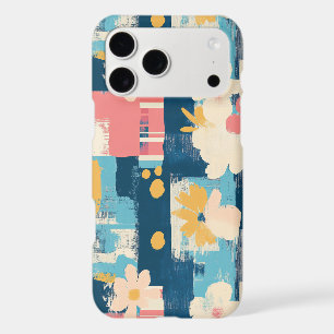 Navy Coral Turquoise Colour Block Floral