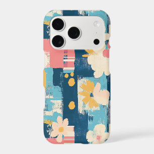 Navy Coral Turquoise Colour Block Floral