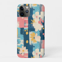 Navy Coral Turquoise Colour Block Floral