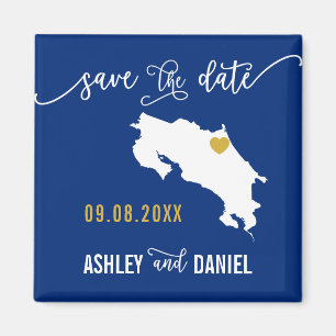 Navy Costa Rica Wedding Save the Date Map Magnet