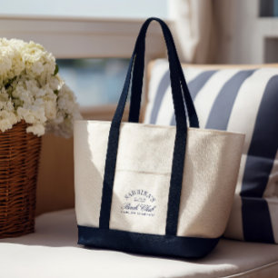 Navy & Cream Bach Club Bachelorette Weekend Tote Bag