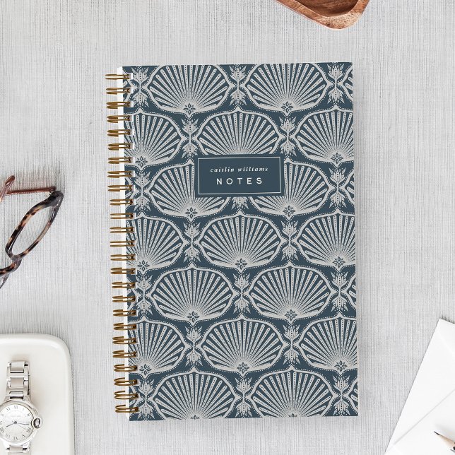 Navy & Cream | Deco Fans Personalised Notebook (Creator Uploaded)