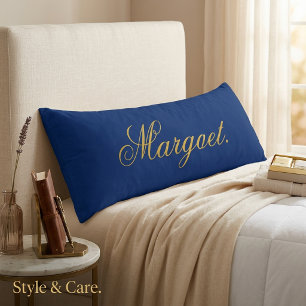 Navy Custom Name Body Pillow Personalised Design